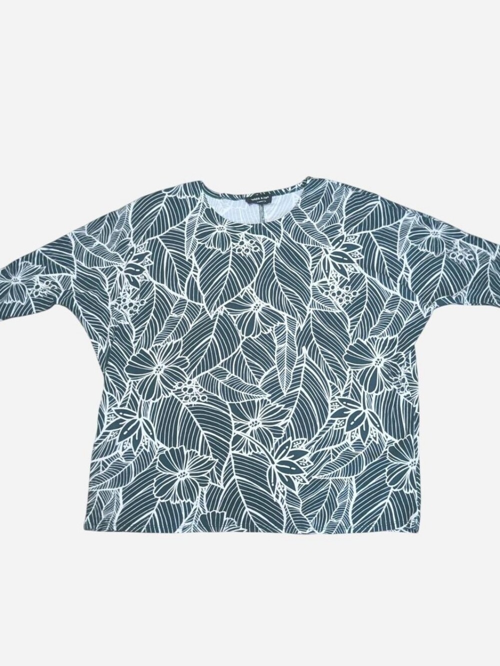always a.line  A Line Hawaii top shirt Floral tropical leaves flowers Lotus